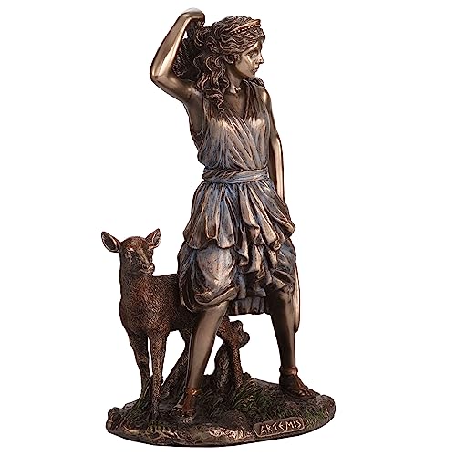 Estatua Resina Bronce Artemis Diosa Griega Caza 6.5 in miniatura 3