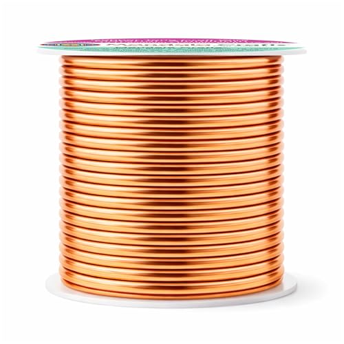 Image of Mandala Crafts 13 Gauge Copper Tone Anodized Aluminum Craft Wire, 60 FT | Colored, Flexible, Bendable, for Bonsai, Armature, Sculpting, Wire Wrapping, Jewelry Making, Weather & Tarnish Resistant