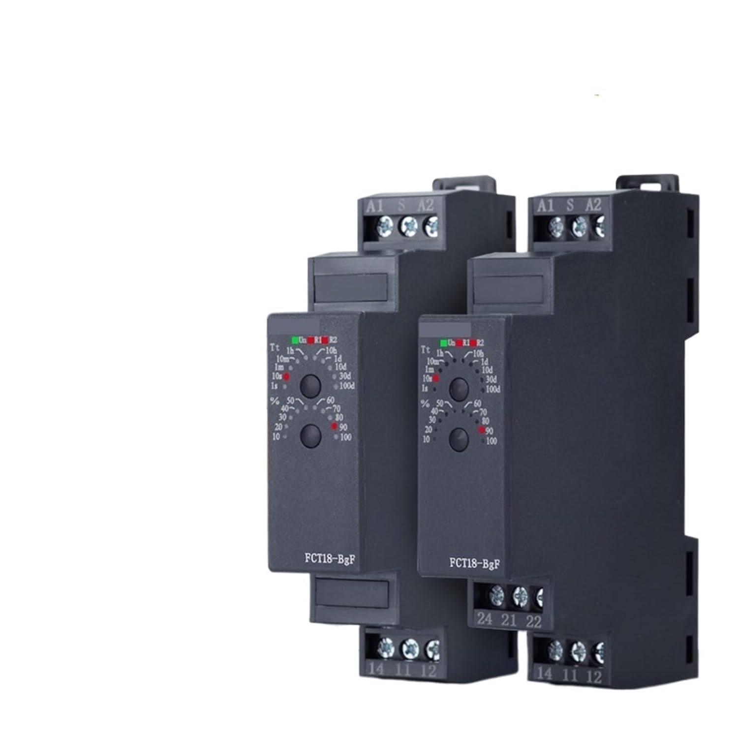 1PCS Timer Relay FCT18-BgF Din Rail Type Slim Interval Off Delay Timer Relay for Industrial Refrigeration,HVAC(1CO Contact,AC110V)