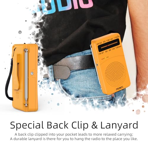 Image of PRUNUS J-166 Portable Radio AM FM, Battery Operated Radio