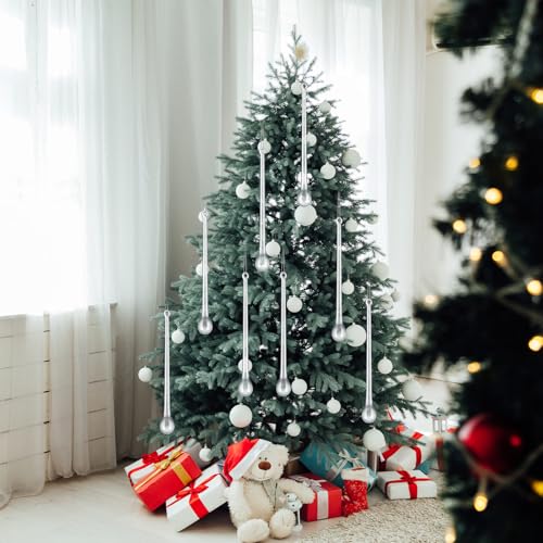 24 Pcs Glass Icicles Christmas Tree Ornaments 5.91'' x 1.18'' Extra Long by Ninehaoou - Used condition - Image 6