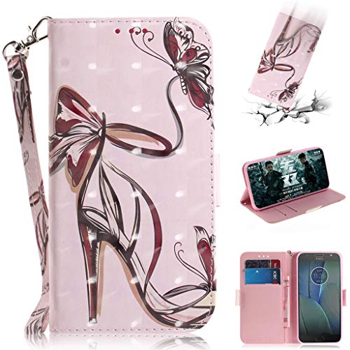 SATURCASE Motorola Moto G5S Plus Funda, Hermosa 3D Patrón Cuero De La PU Magnético Billetera [Ranuras para Tarjetas] [Correa de Mano] Apoyo Funda Carcasa Caso para Motorola Moto G5S Plus (TD-6)