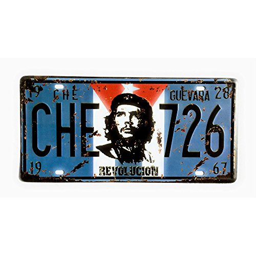 Plaque d'immatriculation Che Guevara - Poster vintage pour mur en tôle - Design créatif - Décoration de bar, pub, café - Che Guevara (4510_07)