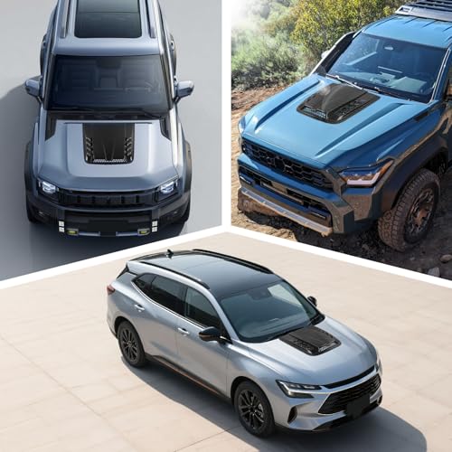 Image of Universal Hood Air Vent,Car Hood Vents,Hood Vents for Trucks, Universal Hood Scoop for Cars,Suit for Colorado, Dodge Ram 1500 2500 3500,GMC Sierra(Carbon Fiber Pattern)