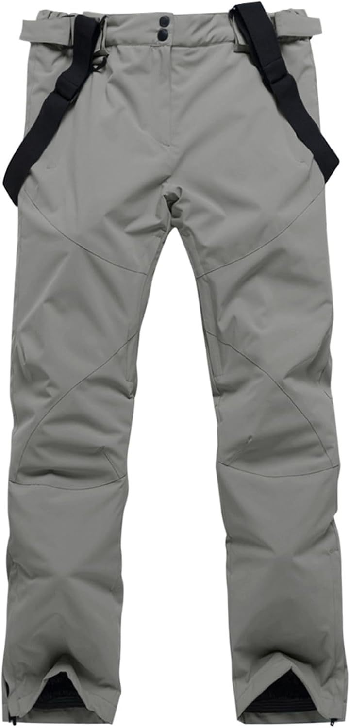 YEEFINE Men's Waterproof Snow Ski Pants Insulated Warm Winter Outdoor Snowboard Bibs with Suspenders