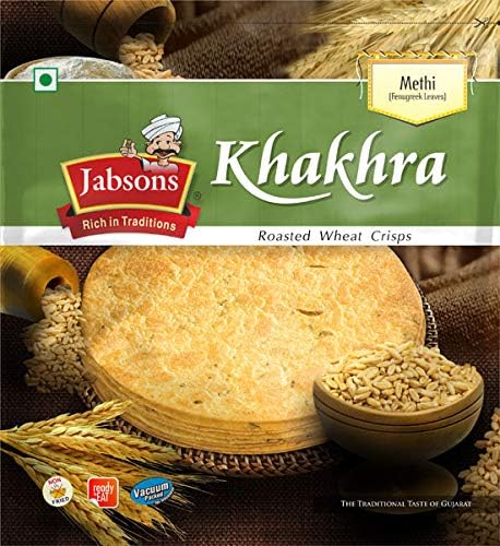 Jabsons Khakhra Combo Pack | 100% Roasted Ready To Eat | Vacuum Sealed Crispy | Healthy Tea Time Treats | Diet-Friendly Gujarati Khakhra | Ideal for Chai Time (Pack of 8)