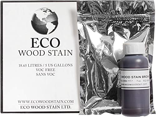 Brown Mineral-Based Wood Stain 5 Gallon Concentrate Interior & Exterior Wood Treatment Rich Brown Finish for Decks Fences Siding & Furniture
