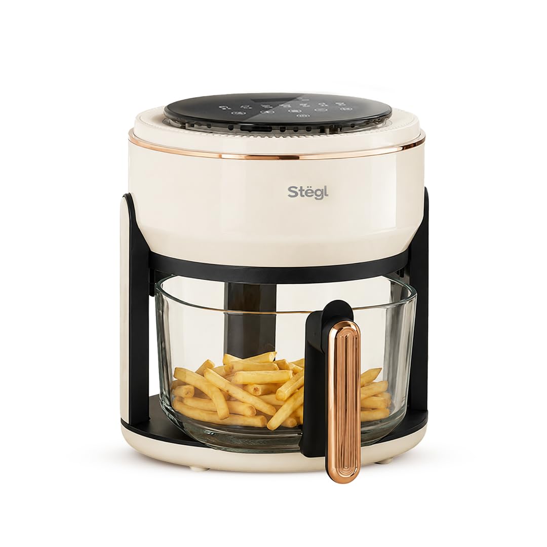 Stegl Glass Air Fryer, 4L, with 360° Rapid Air Tech, 90% less fat, touch panel, 7 presets, temp/time control, Teflon-free; Fry, Bake, Roast, Toast, Defrost, Grill & Re-heat.-image-43