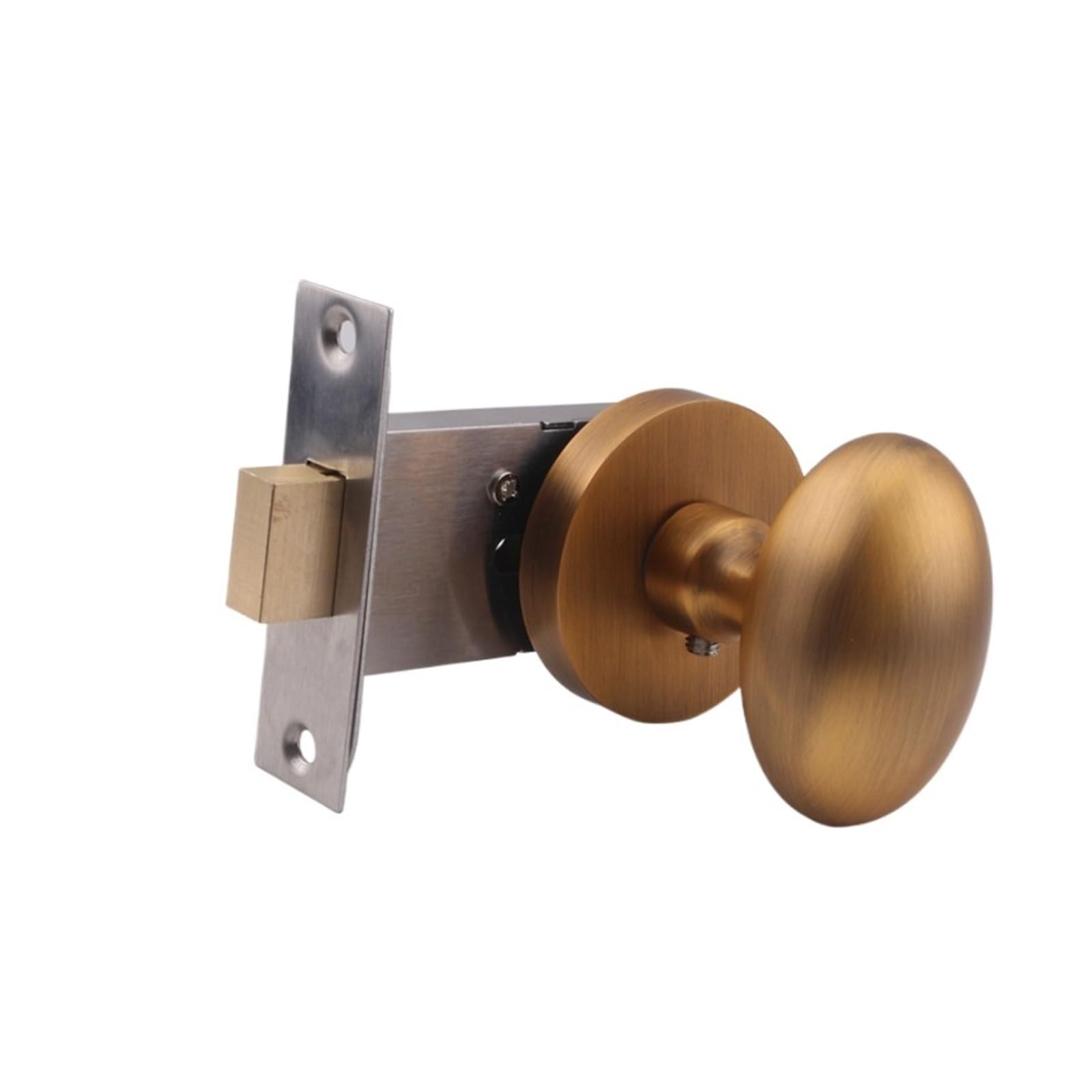NYRXRYTCA American Golden Invisible Door Lock Indoor Secret Door Lock European Antique Single-Sided Lock Black Spherical Door Handle Room Door Lock(Yellow bronze invisible door lock)