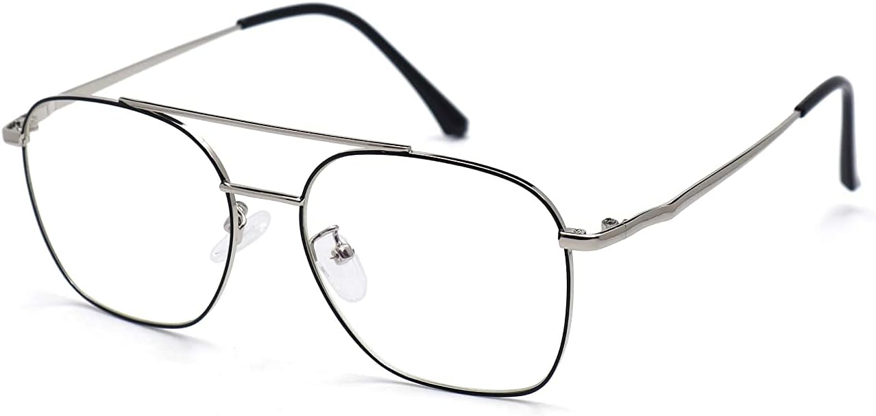 Men Women Square Eyeglasses Reading Zero Power Blue Light Blocking Computer Glasses