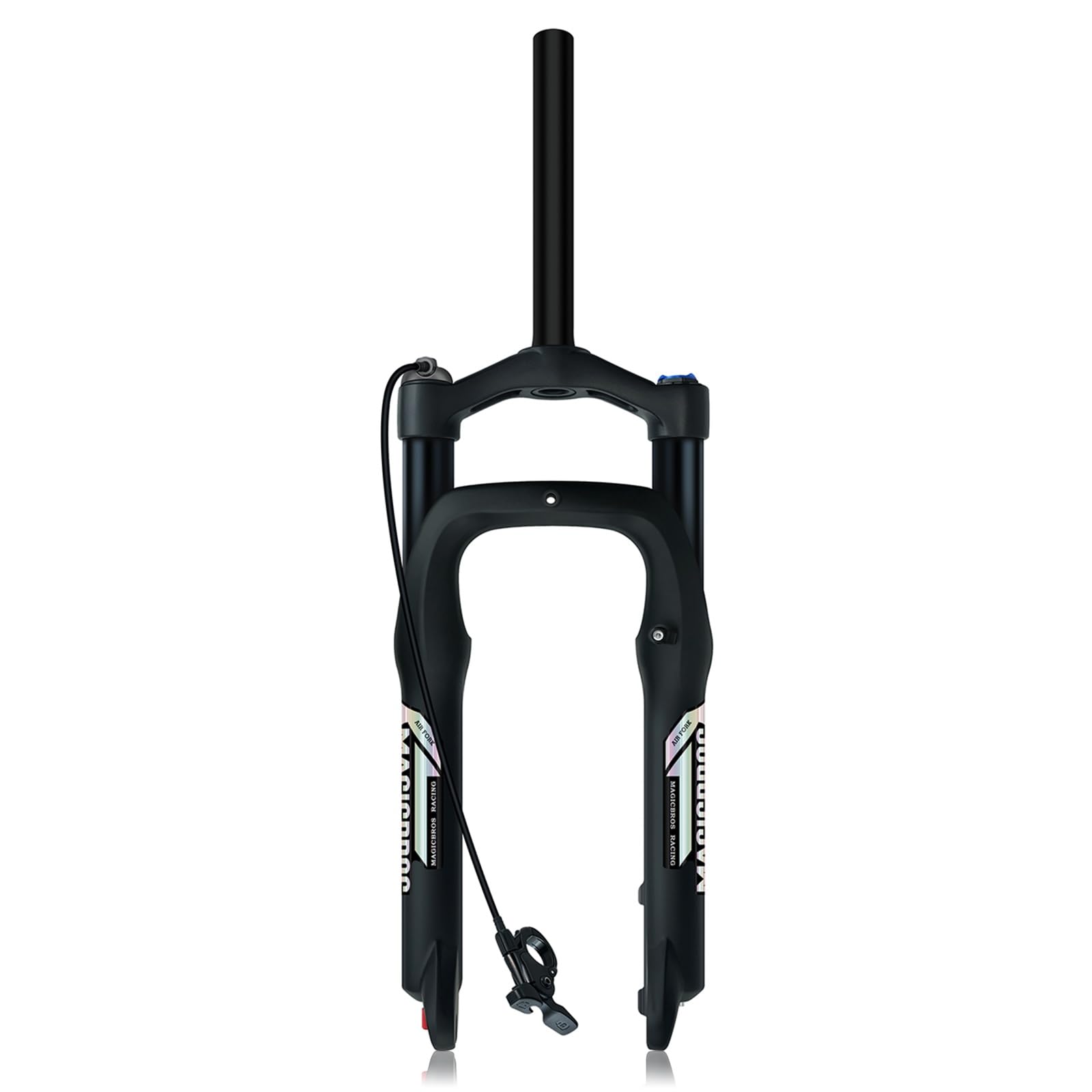 WIQUYBML 20/26 * 4.0 Inch Fat Tire Fork Air Suspension 120mm Travel Straight Tube Snow Front QR Manual/Remote Lockout Rebound Adjust