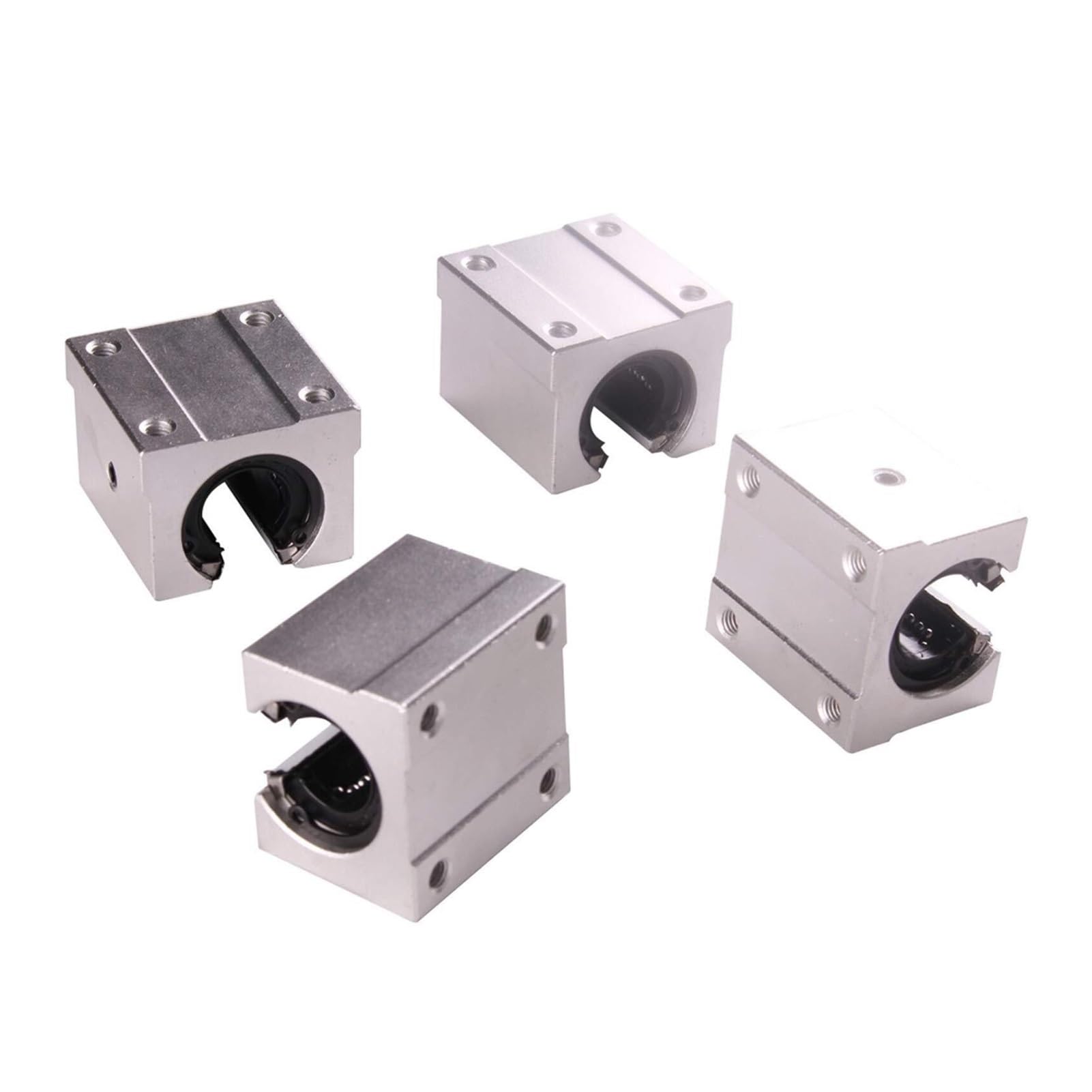 Roulements à Billes, Boîtier de roulement à billes linéaire SBR10UU SBR12UU SBR16UU SBR20UU SBR25UU, for fraiseuse CNC, Guide SBR, 4 pièces(SBR10UU)