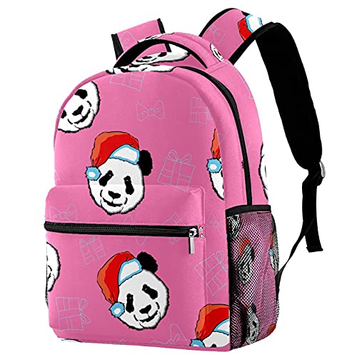 Sac à dos voyage enfant rose avec porte-bouteille et motif panda