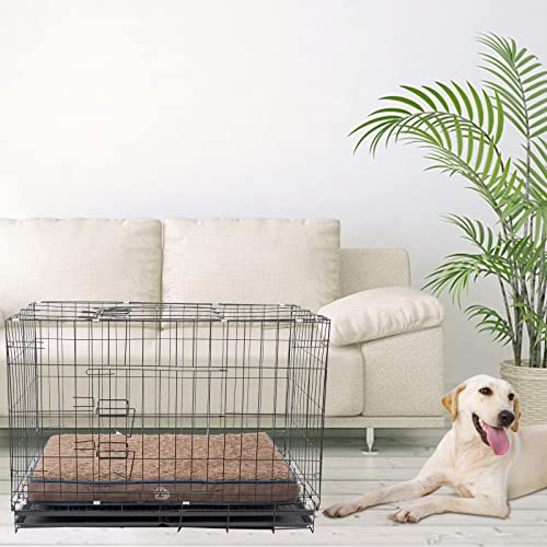 Empsign Orthopedic Dog Bed Mat Dog Crate Pad Reversible Warm And Cool, Pet Beds Waterproof Mattress With Removable Washable Cover, Pet Sleeping Mat For Large Medium Small Dogs, Fluffy Kennel Pad #TOP3