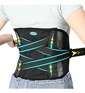 fxsavjot Professional Lumbar Support Blet, Lower Back Brace, Black, Medium Size(17.2x3.7 inches) ...