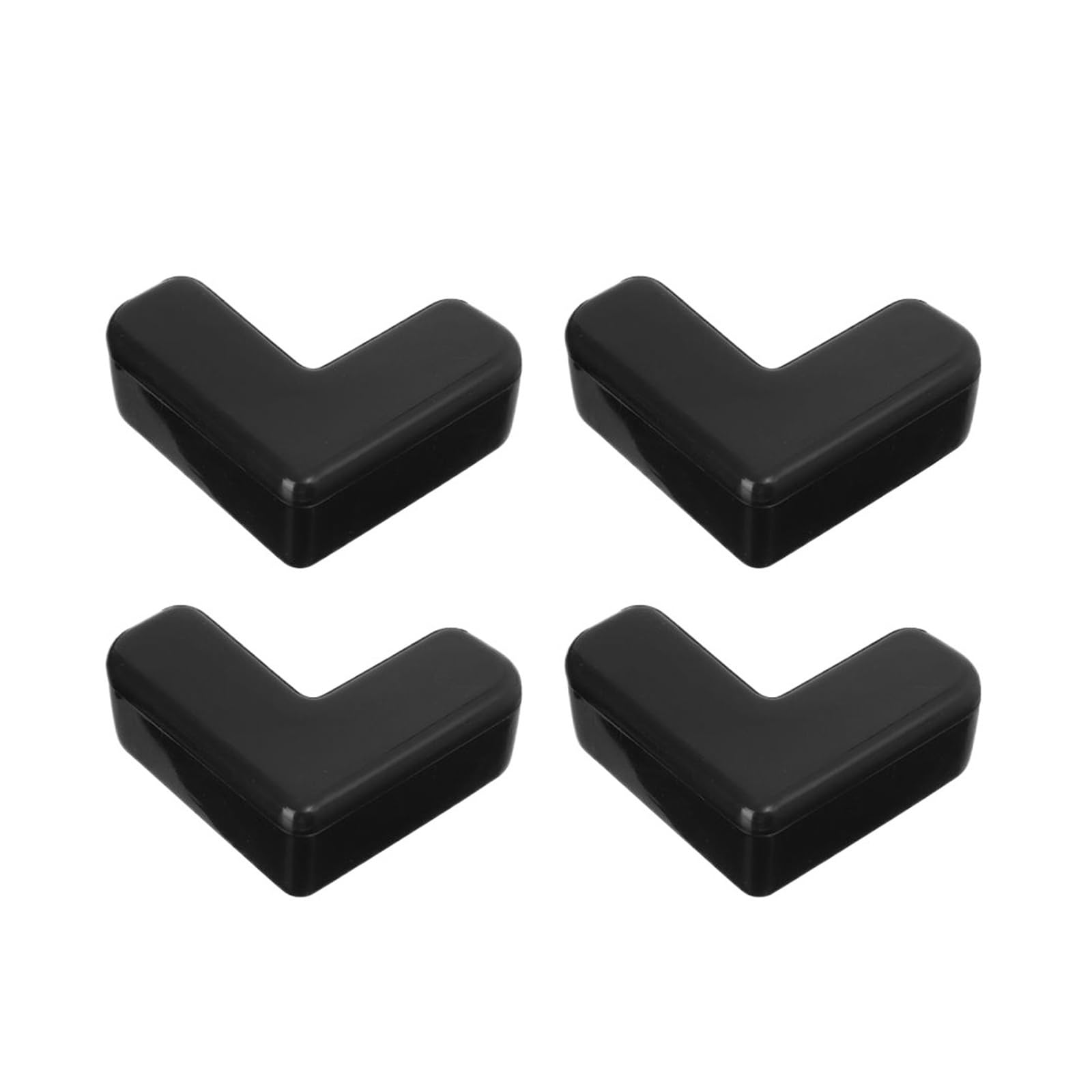 4Pcs Soft Self-Adhesive Safe Corner Protector Table Desk Guard Safety Edge Guards(Black)