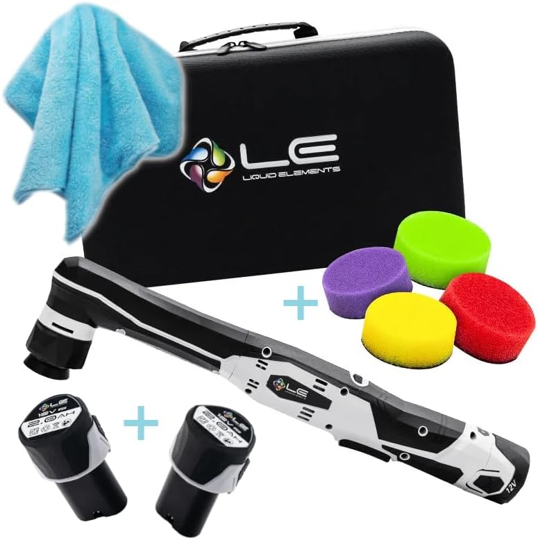 CHIMP TOOLS PREMIUM CAR CARE PRODUCTSLiquid Elements A1000 V4 Mini Battery Polishing Machine Kit, Many Accessories, Car Polishing Machine, Removes Paint Damage