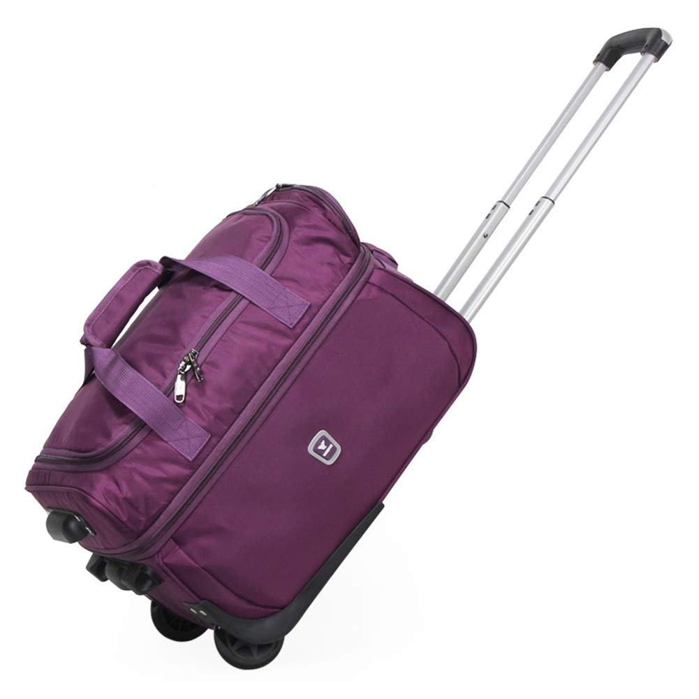 ADITAM ZHANGQIANG Suitcase Oxford Cloth Light Trolley Bag Large Capacity Canvas Travel Bag Student Trolley case (4 Colors Optional) (Color : Purple, Size : 23 inches) Double the comfort
