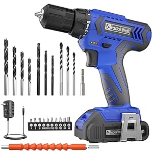 20V MAX Cordless Drill Set,Power Drill Kit with Lithium-Ion and charger, 3/8-Inch Keyless Chuck, 2 Variable Speed 21+1 Torque Setting Power Tools Kit，280 inch-lbs with LED Electric Drill Set