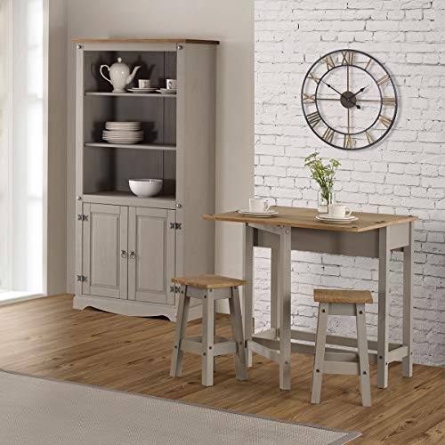 Furniture Dash - Wood Bookshelf with Doors - Bookshelf with Storage - Bookcase 2 Door Cabinet - Shelves for Bedroom - 31.50\" W, 16.73\" D, 69.88\" H - 75.18lb (Gray) - Thumbnail 2