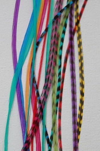 Feathermania Multi Color Peacock Fun Feather Hair Extension - 5 Feathers