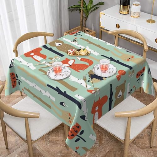 Nappe arbre et oiseau pour intérieur extérieur, protection table carrée