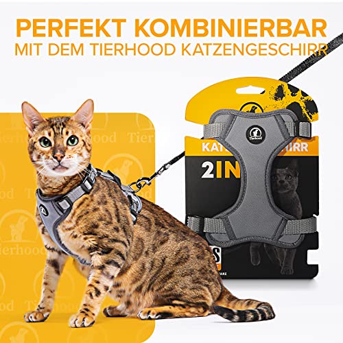 Tierhood Schleppleine 5m / 10m / 15m für Katzen - Katzenleine - extra leichte Leine für Katzen - Cat leash - Katzenleine mit Handschlaufe - Katzenleine lang für maximale Freiheit - Größe: 5m