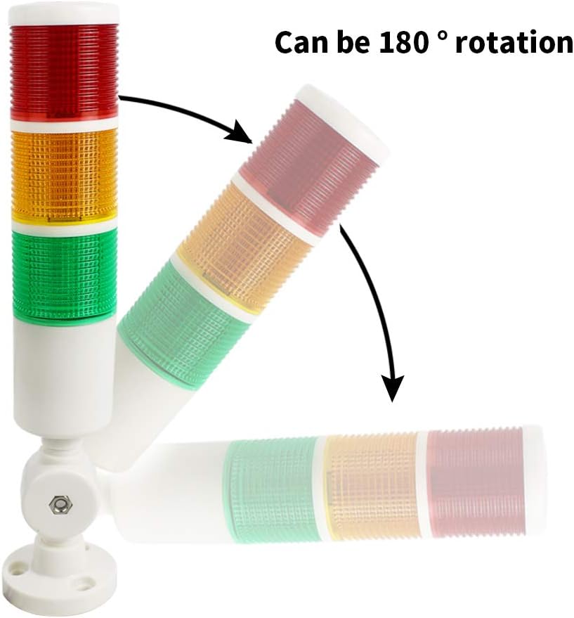 Industrial Warning Lights, Led Signal Tower Stack Lights, Multi-Layer LED Three-Color Warning Lights Buzzer Alarm 24V Machine Tool Indication Signal Warning Lights : Industrial & Scientific