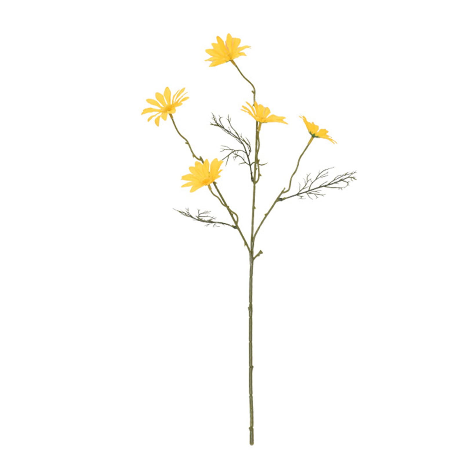 Ikosora Yellow Artificial Flower, 10Pcs Artificial Flower Fake Daisy Decoration, Artificial Silk Daisies With Stems Decoration Vase, Faux Daisies Window Wedding Indoor Outside Decoration (Yellow)