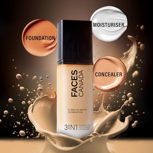 Image of FACESCANADA Flawless Matte Foundation - Honey Beige,30 Ml|3-In-1 Foundation+Moisturizer Cream For All Skin Types+Concealer|12 Hr Hydration + Spf 18|Hd Matte Coverage|Lightweight|Anti Ageing,Pack Of 2
