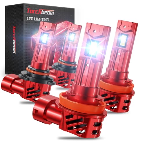 Image of Torchbeam 90 05 H 11 LED Bulb 120000LM, Cool White 6500K, 12X Brighter, 100,000-Hours Operation, Pack of 4