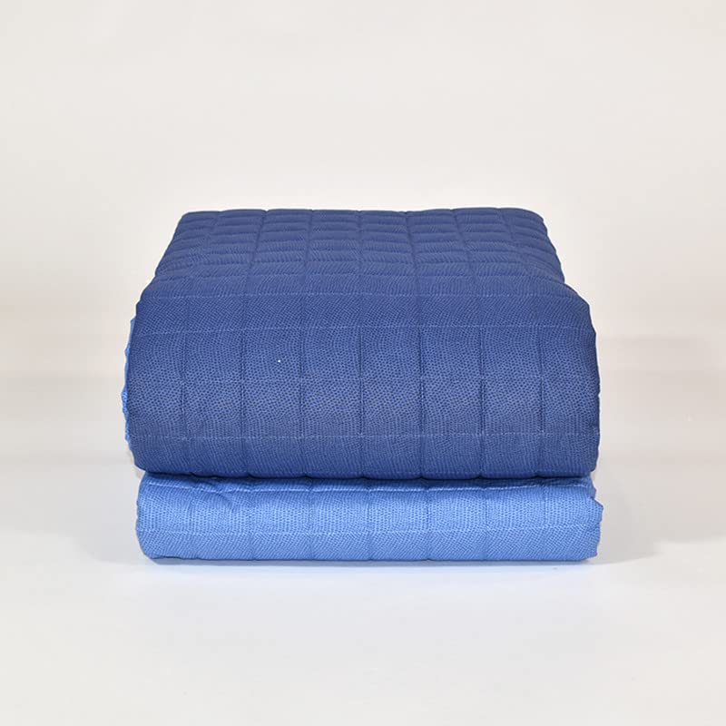 Copriletto Trapuntato Gabel Chromo - Singolo In Puro Cotone, Doppia Faccia, Made In Italy, Blu