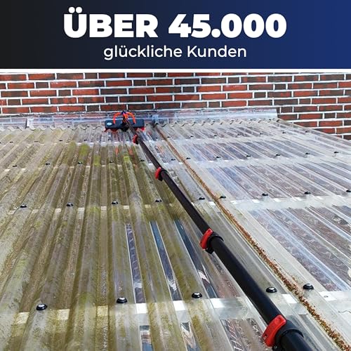 BoomDing Teleskop Waschbürste | 3,6 Meter lang aus Aluminium | Perfekt als Wintergarten Reinigungsset | Terrassendach Reiniger | Aber auch PV Anlage Reinigung | Waschbürste mit Teleskopstiel