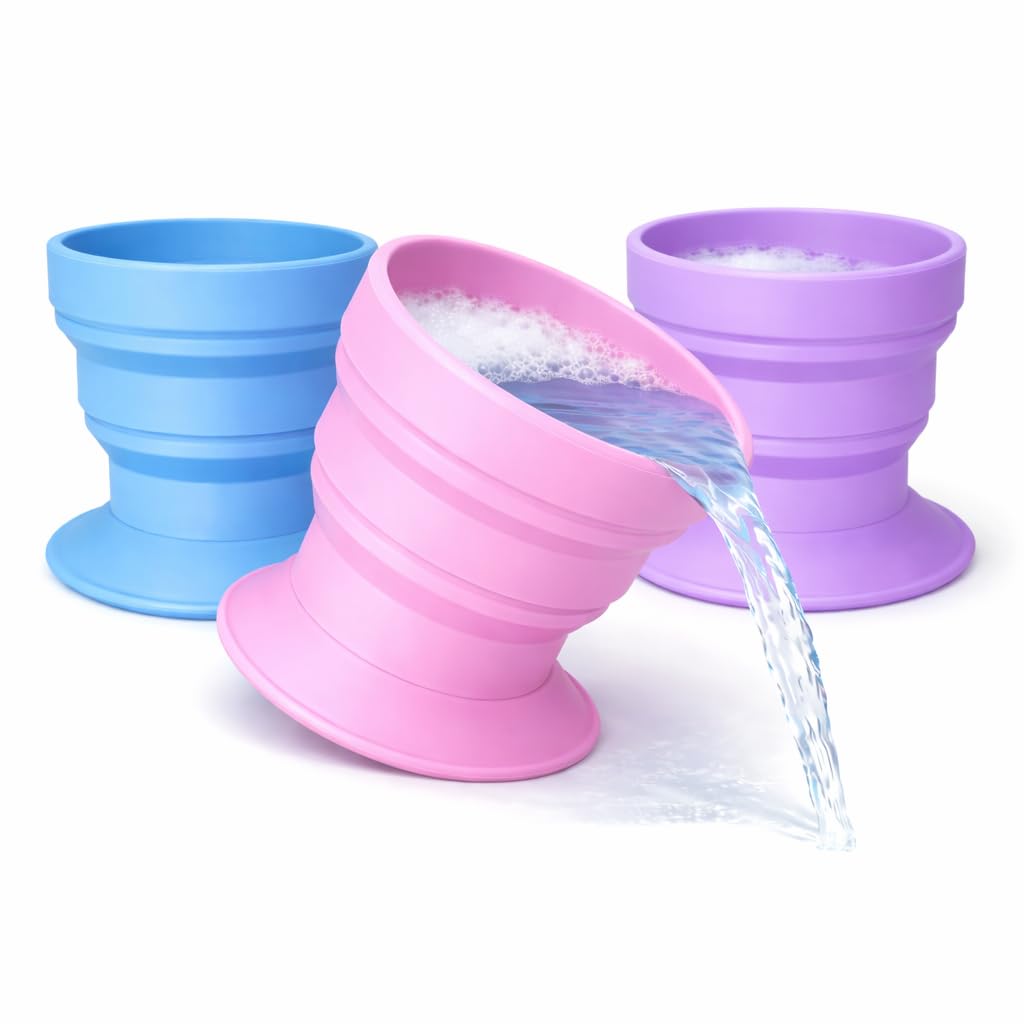 Photo 1 of **1-PIECE, PINK** TubbyCup Baby Bath Rinse Cup with Suction Base, Easy Hair Rinsing