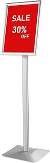YIYO Sign Stand Poster Standï¼Œadjustable heavy duty pedestal Sign Holder Floor Standï¼Œaluminium frame floor standing for display 8.5*11 inchï¼ŒSilver (8.5*11 Silver)