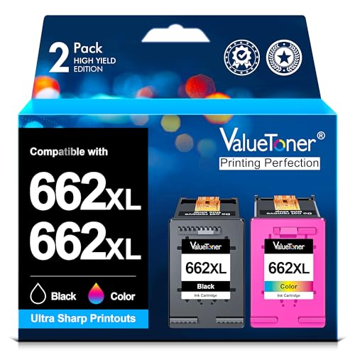 Tinta Y Tóner, Office Product Valuetoner para Cartucho HP 662 XL Remanufacturado para Cartucho de Tinta HP 662 662XL 662 XL Compatible con HP DeskJet Ink Advantage 1015 1515 2515 2516 2545...