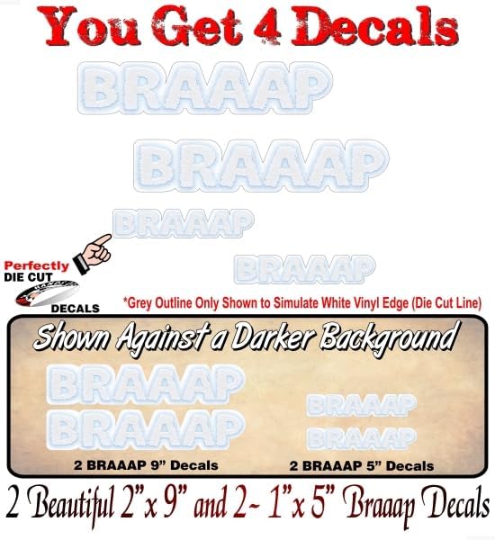 Miniatura 2 de 2 calcomanías de vinilo Braaap de 9 pulgadas con sonido de energía fría, motos de nieve, trineo de motos de nieve