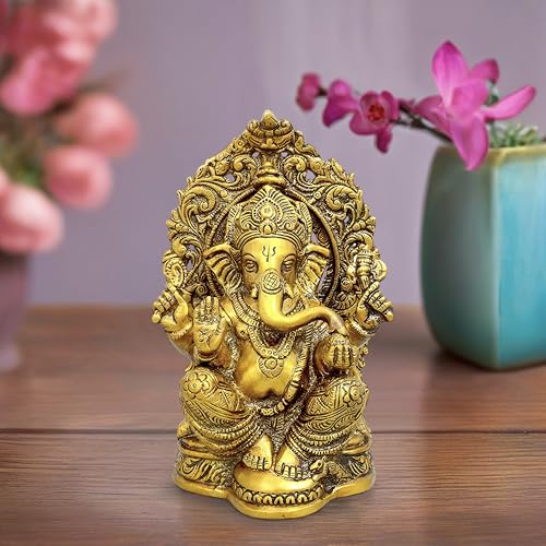 Amazon Brand - Umi Lord Ganesha Brass Statue Idol Statue Murti, H...