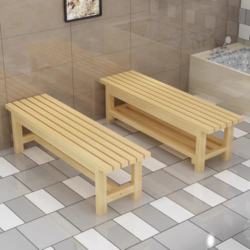 Banco de zapatos de madera maciza de 80 cm para pasillo con doble capa 3