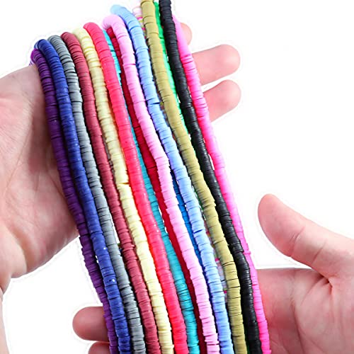 About 380-400pcs 6mm Clay Beads Flat Round Polymer Clay Spacer Beads Purple Handmade Rondelle Disc Slice Heishi Loose Bead Strand for DIY Jewelry Bracelet Necklace Earring Craft Making - Image 2