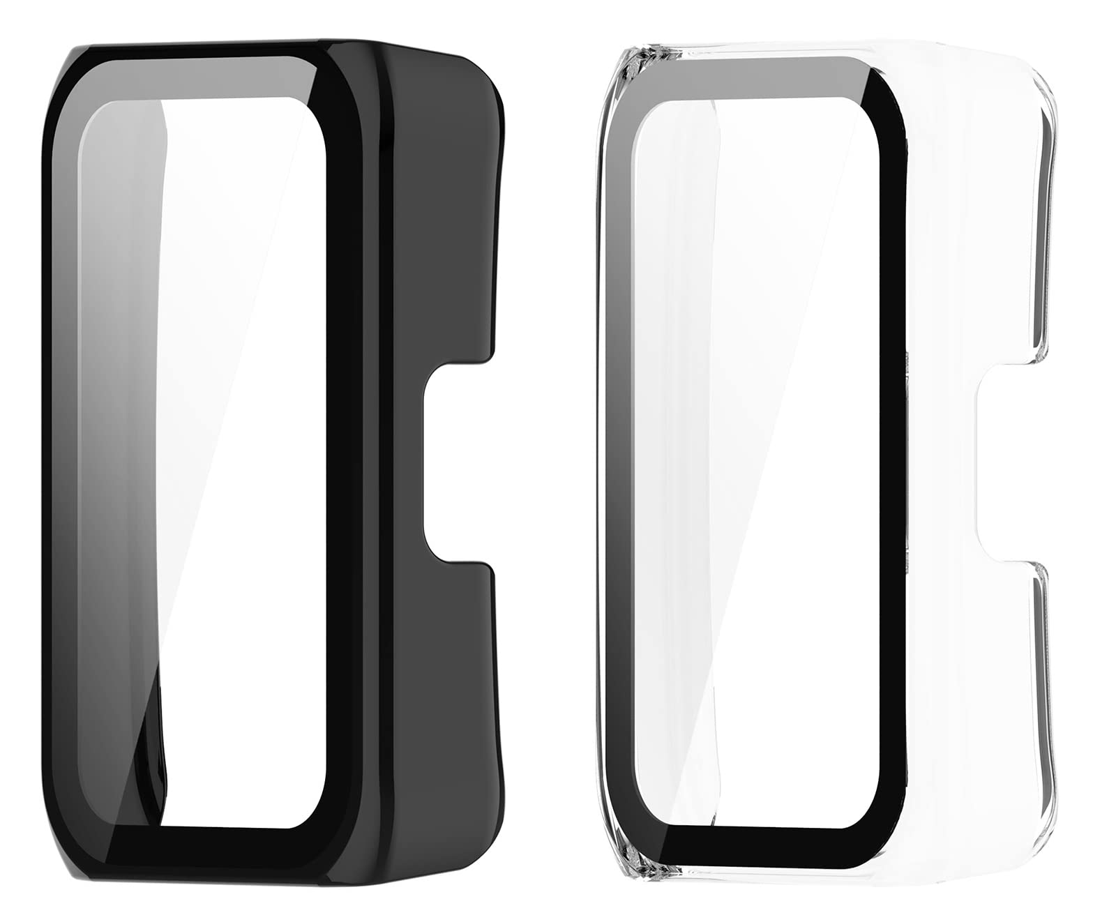 2 Custodie Protettive Complete Per Huawei Band 8: Cover Rigida In PC Con Vetro Temperato 9H, Nero - 4