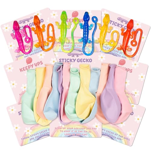 Cbloxtor 36 Pcs Party Favors, Sticky Gecko, Up Macaron Balloon Party Favors for Blue Paw Dog Bingo Birthday Party Favors Decorations for Girls, Family Party Games