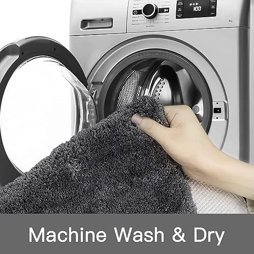 Image of HOWNICE Door mat for Bedroom,Bathroom,Kitchen,Living Room,Home Entrance,Room Mats,Foot Mats,Floor mat,Main Door,Rug,Non Slip Mats,Door Mate,Fluffy,Doormat,Door Matt (Microfiber Bath Mat Grey)