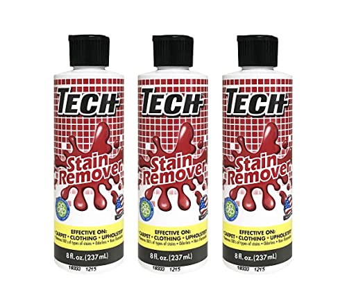 tech stain remover - Tech Stain Remover - 8 oz Bottles - Effective Stain Remover Spray for Carpet, Clothing, Laundry, Upholstery and Other Washable Fabrics (Pack of 3)