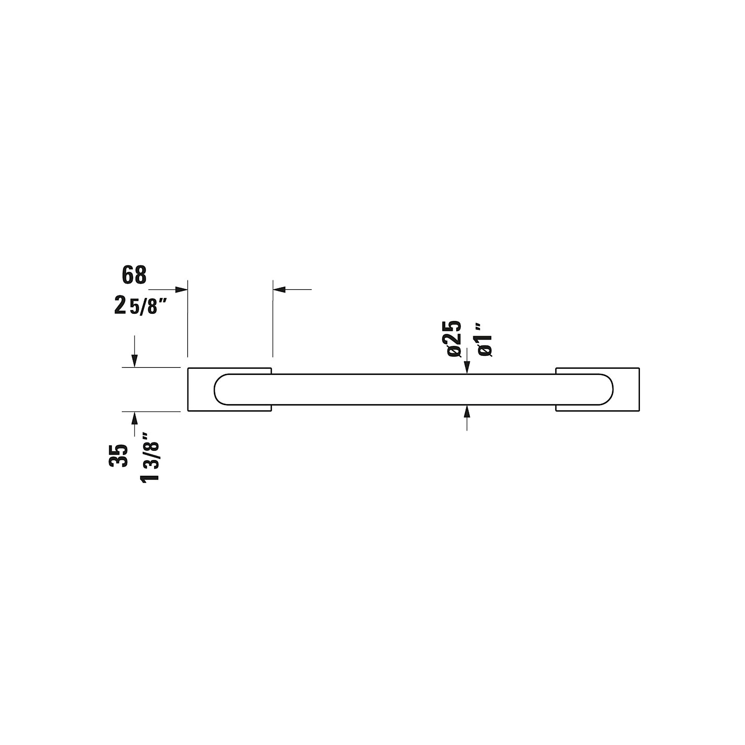 Duravit Wannengriff Karree, Haltegriff Bad auch als Handtuchhalter, Badewannengriff, Duschgriff, Sicherheitsgriff, 30 cm Länge, Chrom