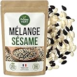 Mix Sésame Blond et Noir 100g – Graines Croquantes pour Sushi, Salades, Woks et Pains – 100% Naturel – Sachet Refermable – L’Artisan du Vert
