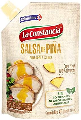 Colombian La Constancia PINEAPPLE SAUCE 400g (14.1 oz) - Salsa De Piña Colombiana La Constancia para Perros Calientes, Hamburgesas, Comida Rapida, Carnes y mucho mas
