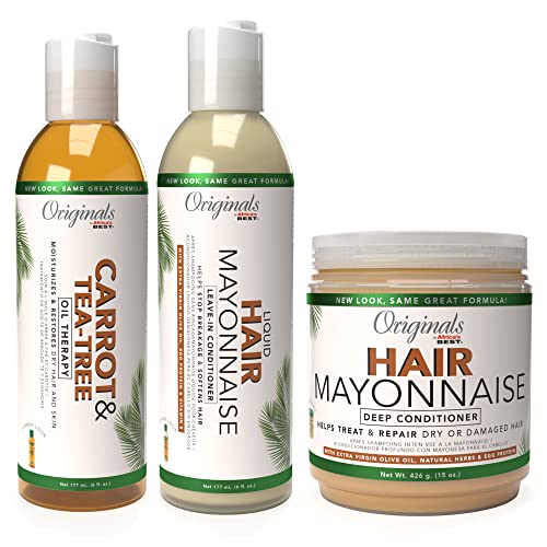 Originals by Africa's Best Holy Grail Treatments Bundle Includes: Hair Mayonnaise, Carrot Tea Tree Oil Therapy, Olive & Shea Leave In Conditioner, Everything Needed to Bring Hair Back To Life image 5