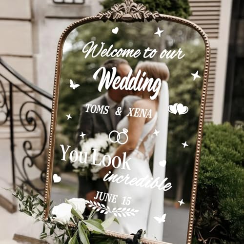 Sticker Welcome To Our Wedding en vinyle amovible pour créer facilement votre panneau de mariage