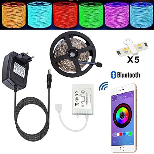 Preisvergleich Produktbild LED Strip 5m TENLION Bluetooth Smartphone APP Kontrolliert Led Streifen Lichterkette
